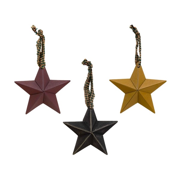 *Hanging Accessory Metal Star Ornaments Set of 3, 3.75” - Picture 1 of 16